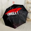 F1 Racing Logo Marmorstruktur Außen Automatischer Regenschirm Faltbarer Regenschirm mit 8 Rippen Leicht für Frauen/Männer Modefans Stilvolles Geschenk für Frauen