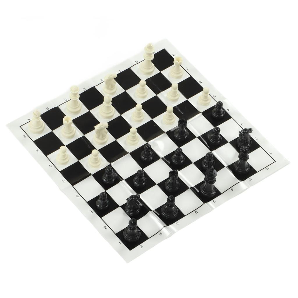 International Plastic Chess Set With 25CM Plastic Film Chessboard PS International Chess for Adults
