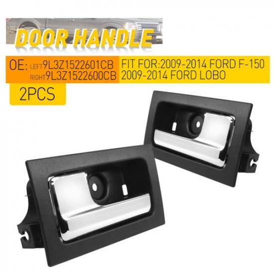 2X Left Side Set Interior Door Handle Black For 2009-2014 Ford F150 Front & Rear