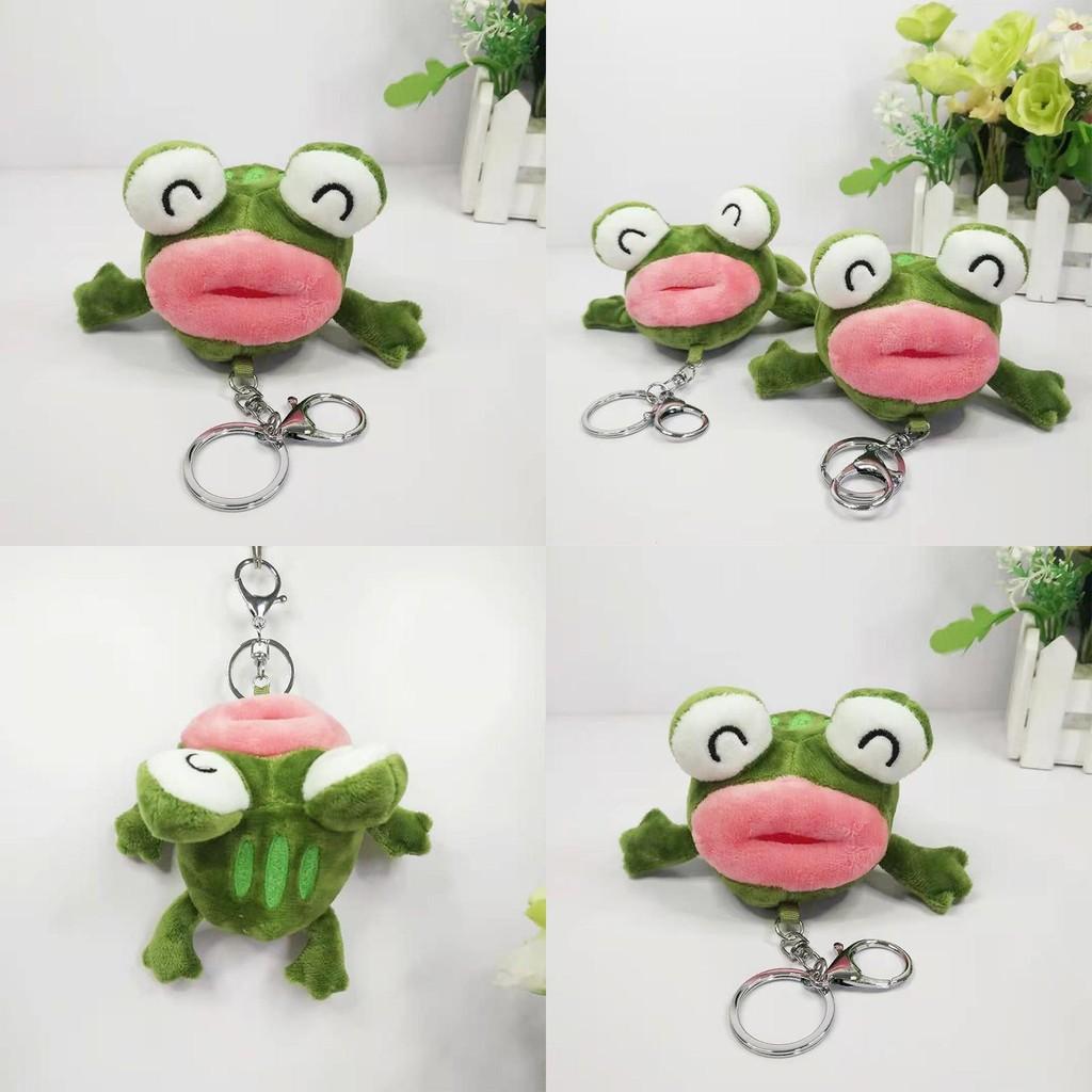 Fun Charming And Green Plush Frog Keychain Cartoon Toy Perfect For Gifts Girls