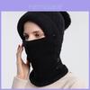 Conjunto de Chapéu e Cachecol de Tricô Para Mulheres Inverno Quente À Prova de Vento Com Proteção para Orelhas