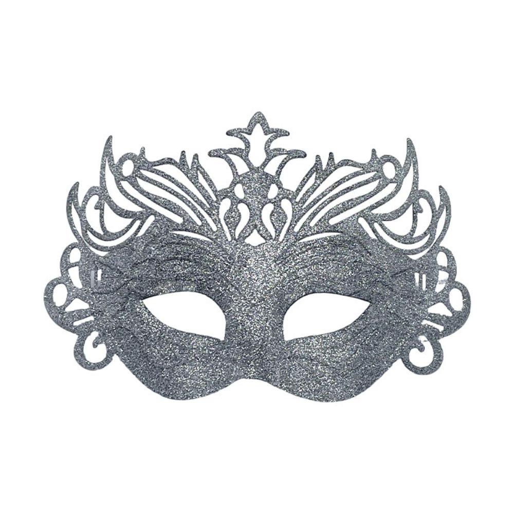 Half Face Design Glitter Crown Mask Sparkle Finish Role Playing Mask Party Mask Accessory  Adults