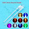 100Pcs White 3mm Round LED Assortment Kit Ultra Super Bright Light Emitting 6000-6500k Diode Bulb Lamp