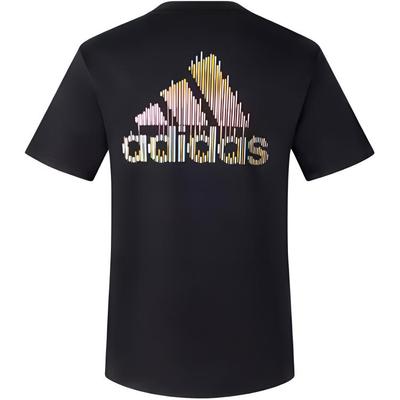 adidas Maglietta Casual a Maniche Corte con Girocollo e Logo a Lettera da Donna Nera JD5240