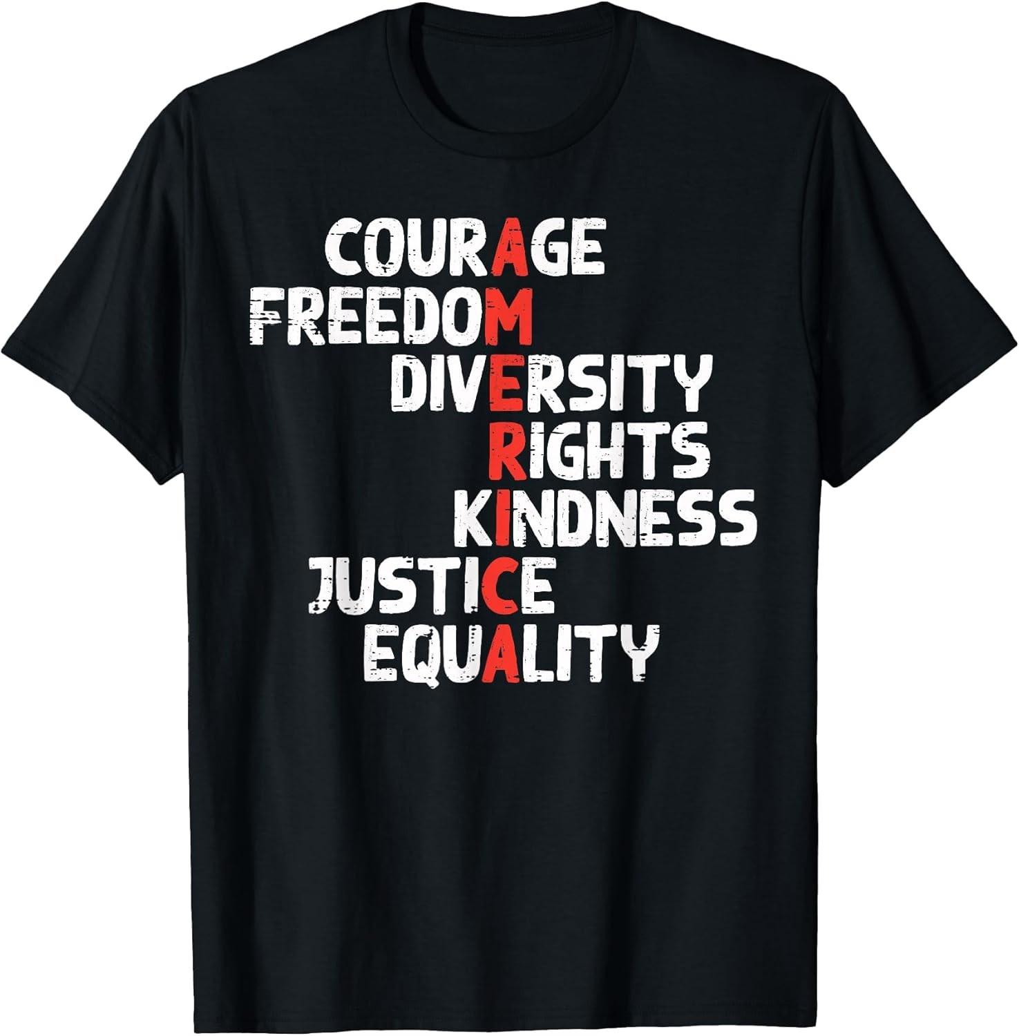 NEW LIMITED! Protest America Courage Freedom Rights Resist Tee - MADE IN USA S