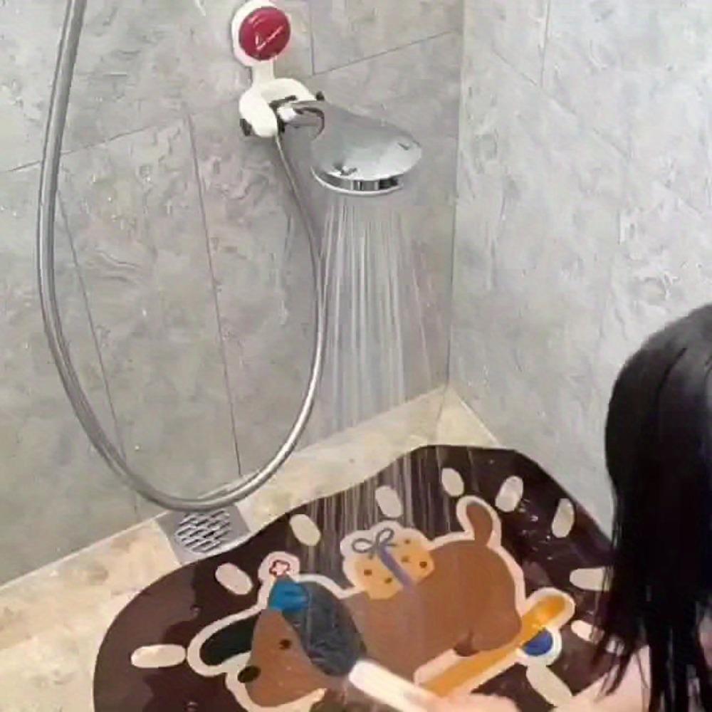 [Adjustable Shower Head Holder] Durable Plastic Adjustable Suction Cup Shower Head Holder, Fit for Rainfall & Handheld Showerheads