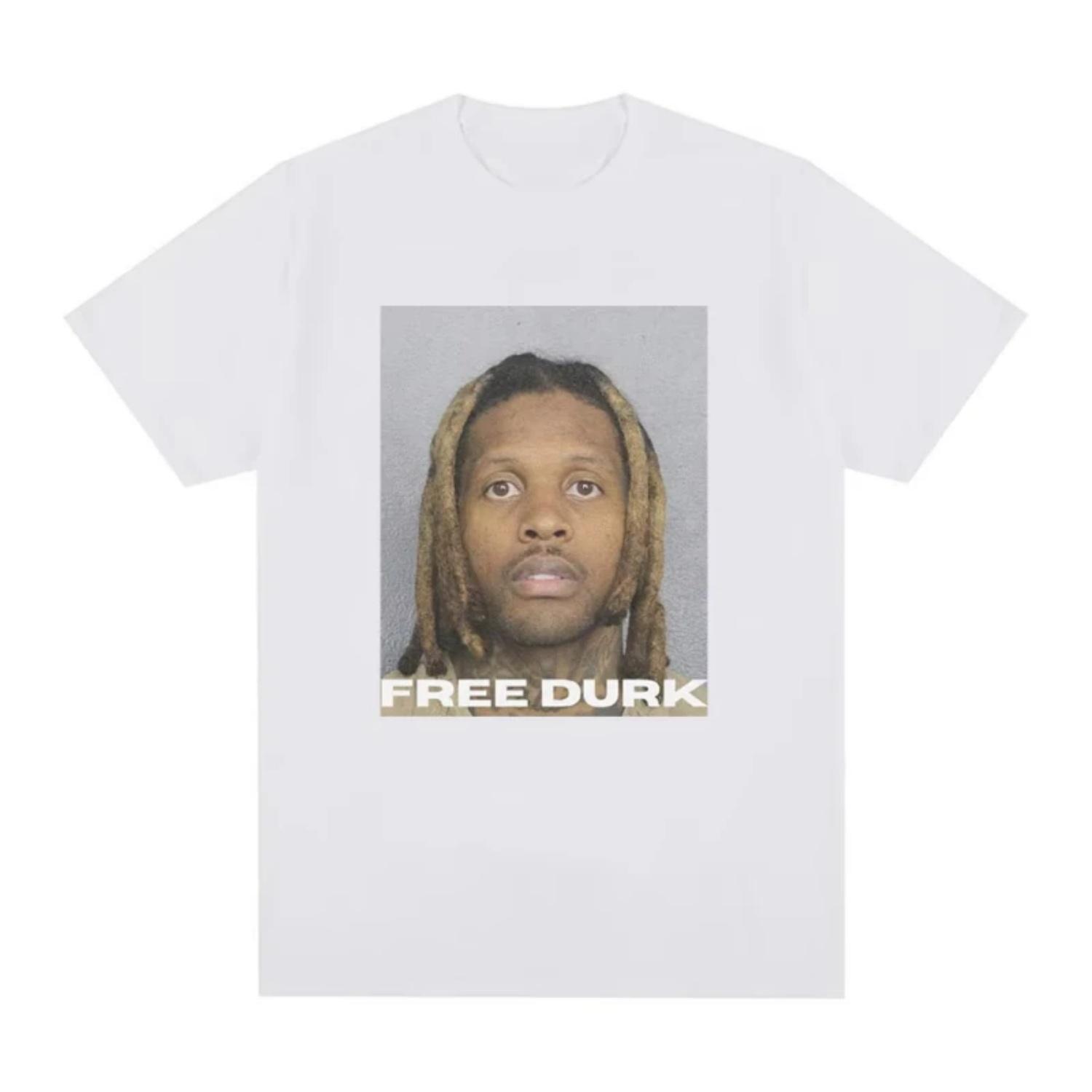 FREE DURK T Shirt Lil Durk Graphic T Shirts Mens Women Clothing Fashion Vintage T-shirt Casual Cozy Cotton Oversized Tee Shirts S