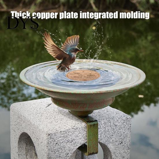 Outdoor Garden Bird Bath Accessories Copper Disc, Water Purifier Pure 3 Point Decorative Waterscape Support, 4 Inch Purification Disc for
