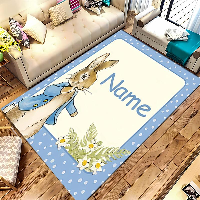 Custom Personalization Peter Rabbit Area Rug - Perfect For Kitchen, Bathroom,Laundry Room Decor Large Size Available,Gift All Seasons