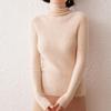 Women's High Neck Cashmere Sweater: Slim Fit Long Sleeve, Stacked Collar Knit for Autumn/Winter