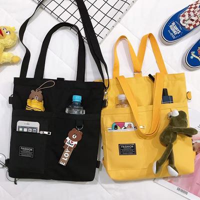 Canvas Bag Women's Messenger Canvas Bag Niche Tote Bag Shoulder Bag Versatile Student Make-up Bag