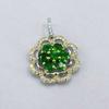 Sace Gems S925 Sterling Silver 3*3MM Natural Diopside Pendant Necklaces for Womne Engagement Cocktail Party Fine Jewelry