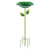 Bee Watering Station with Metal Stake Colorful Metal Flower Bee Bath with Vivid Flower Design for Garden Outdoor Yard Decor