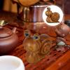 Snail Wood Carving Ornament Crafted from Green Sandalwood Handmade Decorative Sculpture for Shelf Desk or Display