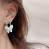 Sweet wind oil painting three-dimensional butterfly flower earrings, exquisite design personalized versatile earrings women