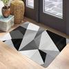 Black and White Geometric Welcome Doormat Non-Slip Machine Carpet for Living Room Bedroom Bathroom Kitchen and Laundry Rug