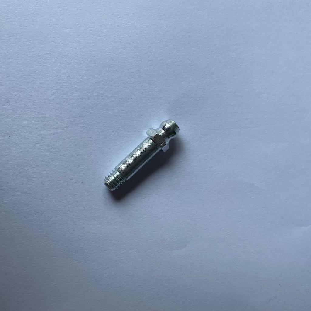 29.5mm Metric M6x1 Straight Grease Nipple, Carbon Steel, Galvanized