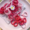 50 Stück Mädchen Buntes Nylon Gummiband Pferdeschwanzhalter Gummi Kopfschmuck Elastische Haarbänder Koreanische Kinder Haarschmuck Ornamente
