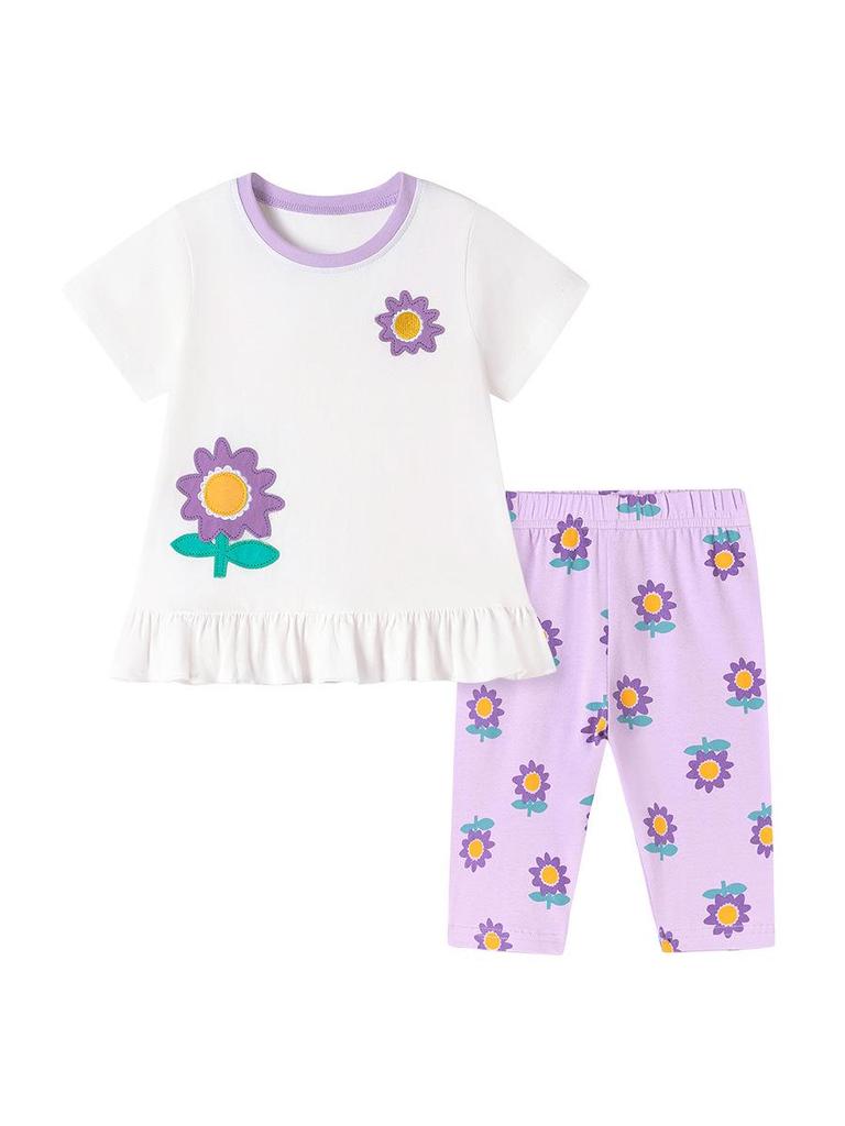 Little Maven Summer Baby Girls' Short-Sleeve Two-Piece Set - European & American Style