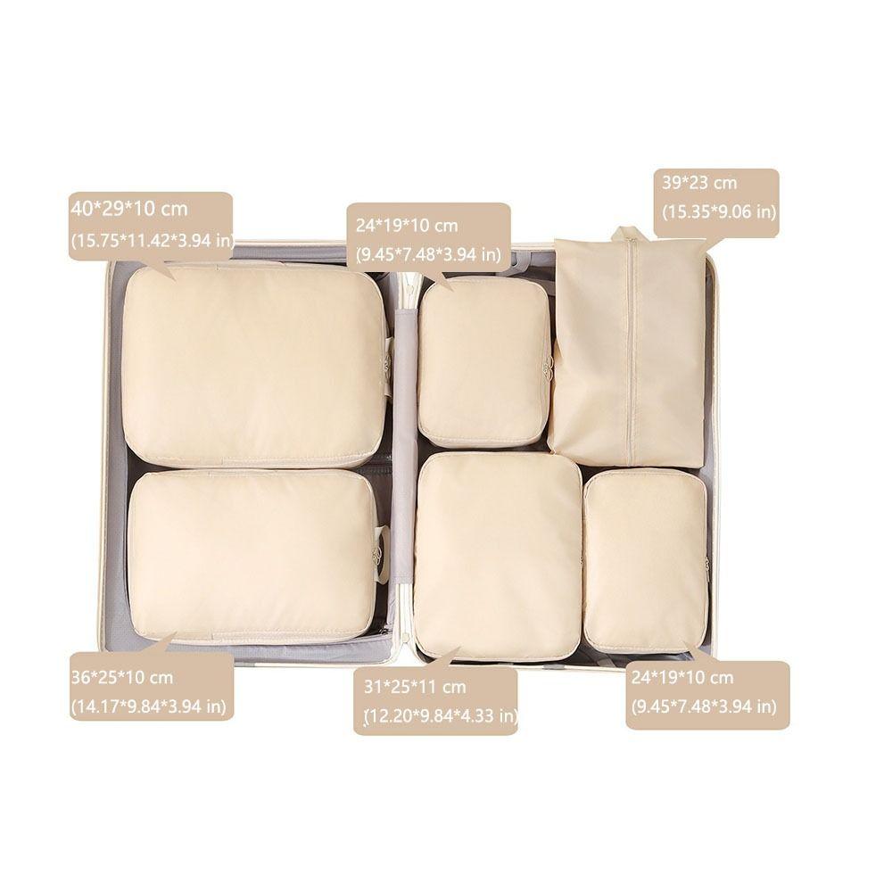 6Pcs/Set Large Capacity Luggage Compression Bag Washable Dampproof Travel Organizer Bags Folding Portable Packing Cubes Set