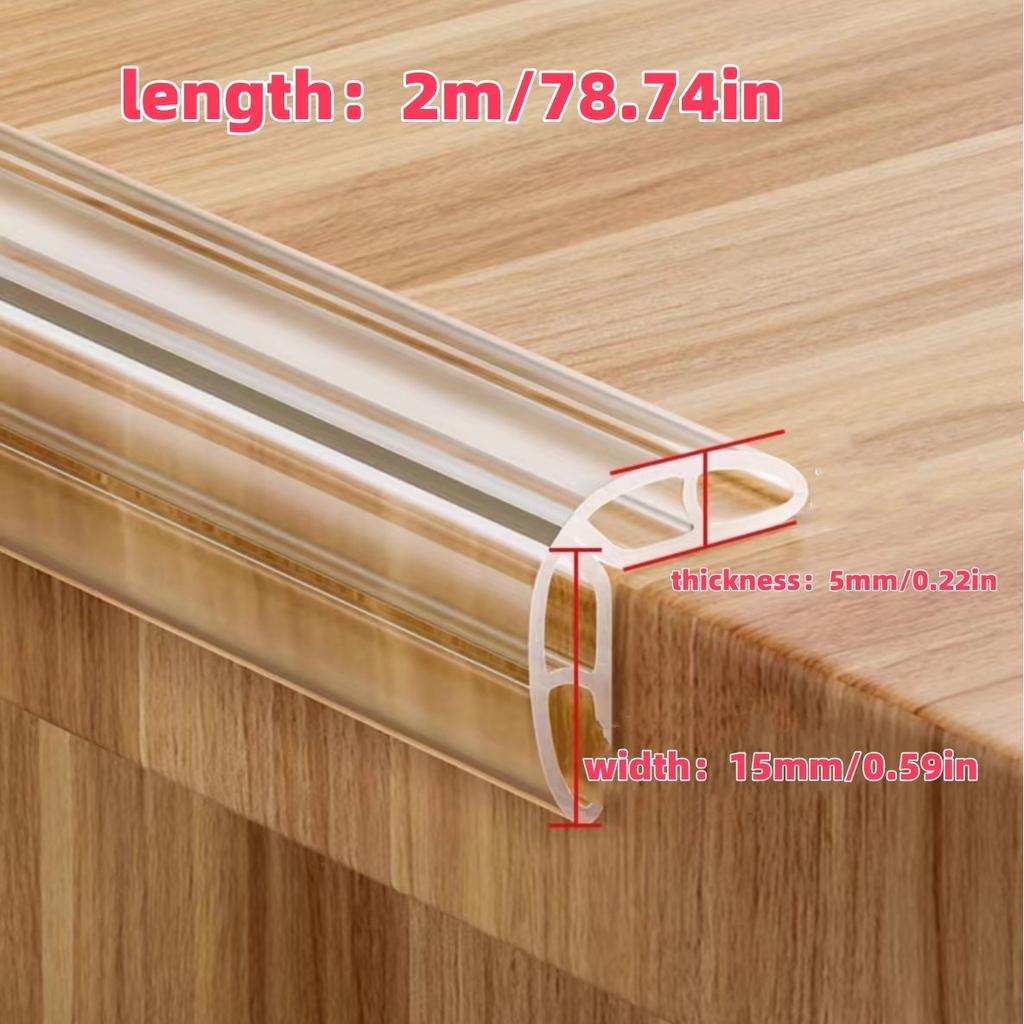 1PC 2m/78.74in Transparent Anti-collision Strip Table Edge Protection Strip Furniture Corner Protection Bumper Tape