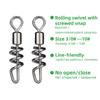20PCS Stainless Steel Fishing Rolling Swivel 2#-10# Snap Change Connector  Fishing Pellet Line