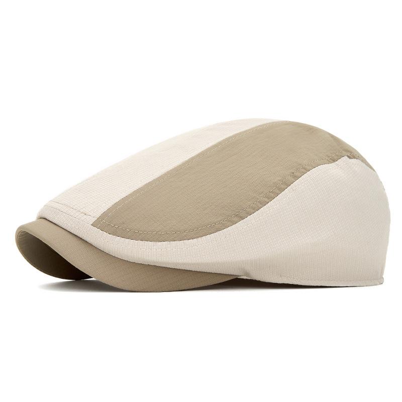 Contrast Quick-Drying Forward Hat Men's Summer Thin Breathable Beret British Newspaper Boy Hat Paintsman Hat