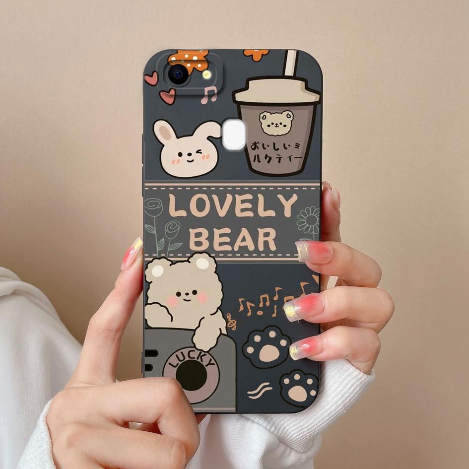 For Oppo F5 F11 F17 F9 F21 F7 F19 F15 Pro Phone Cases Fashion Little Bear Liquid Silicone High Definition Anti Fall Protective Covers For Oppo Housing