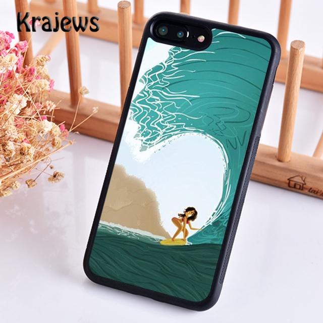 HAWAII BEACH SURF GIRL SURFING ART Phone Case Cover For iPhone 17 Air 16 15 14 Plus 12 13 Pro Max Coque Fundas