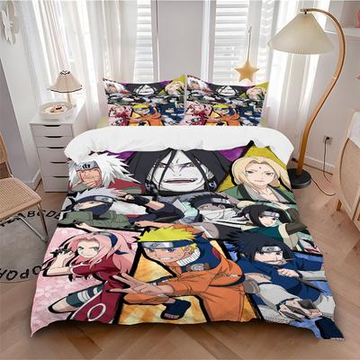 N-Narutos Friends Print 3Pcs Bedding Setduvet Cover With 2 Bedropillowcase Home Birthday Gift