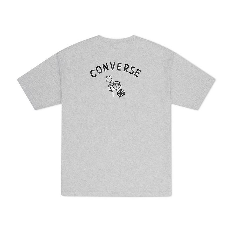 New Converse T Shirts Men's Gray 10028761-A02
