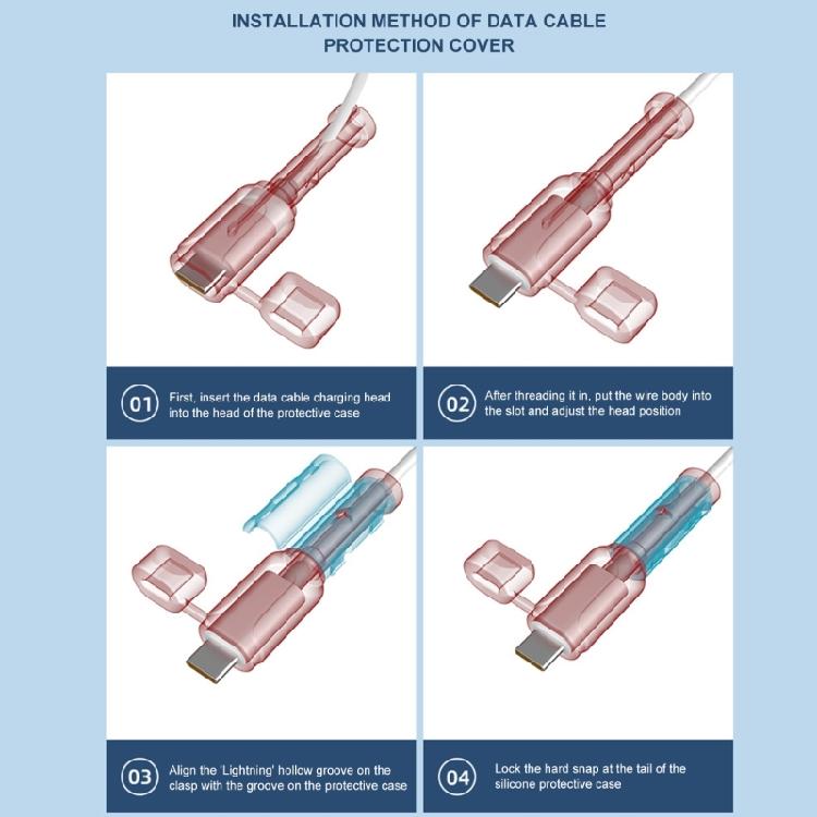 2 Stück Datenkabel-Schutzhülle Silikon-Kabelschutz Kabelaufwickler 2 in 1 Schutzabdeckung Staubdichte Ladekabel-Organisation