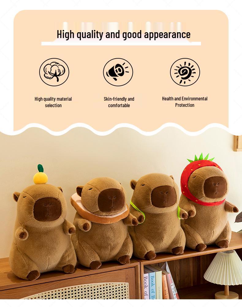 Capybara Plush Toy Doll - Cartoon Throw Pillow & Stuffed Animal Birthday Gift