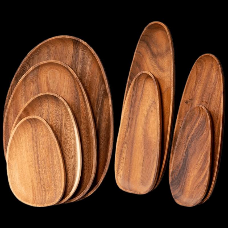 Acacia Wood Irregular Snack Serving Tray