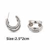 1 Pair Black Polka Dots Hoop Earrings Brushed Finish Circular Ear Rings  Daily Outfit