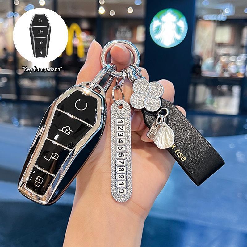 Etui na kluczyk BYD: Kompatybilny z Dolphin, Seagull, Song Plus, Qin DMI, Han EV, Tang, Seal, 06, Yuan Pro - Pokrowiec na brelok