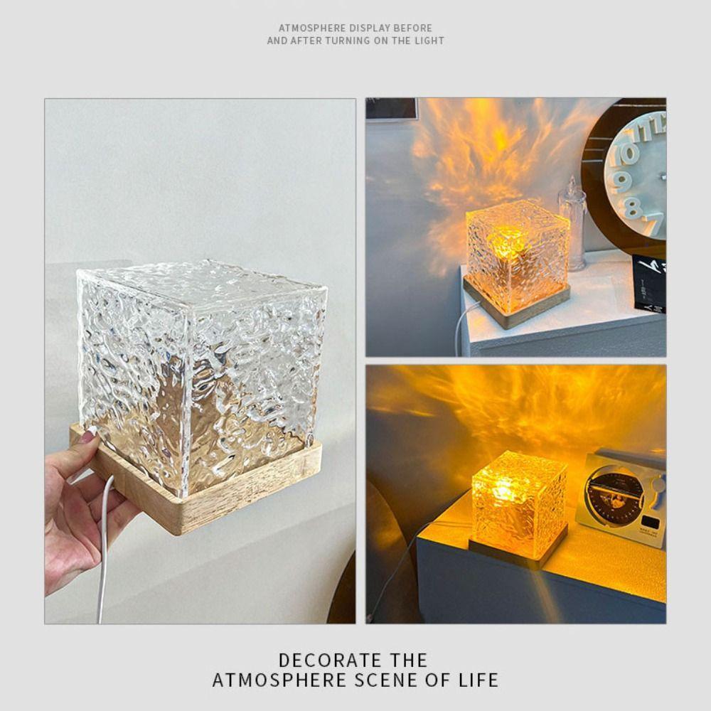 Aurora Night Light 16 Colors Flame Crystal Lamp New Ocean Wave Projector Light