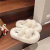 This year, soft-soled thick-soled fluffy slippers are popular for women's autumn and winter new fashionable and versatile casual outer cotton slippe