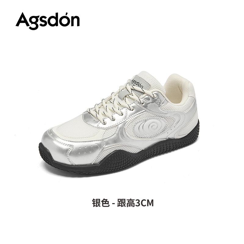 Silver Dexun shoes, new summer sports leisure lightweight racing shoes, platform Forrest Gump shoes 35