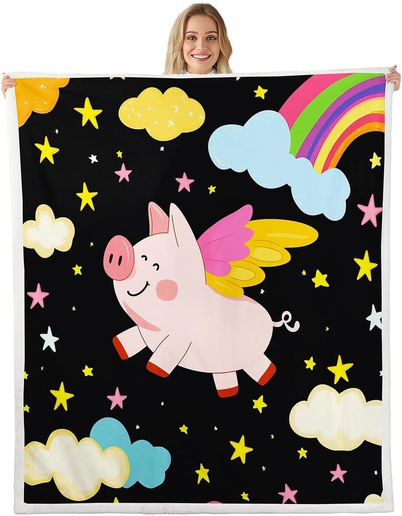 Feen- und Blumenmuster-Decke Weicher Flanell-Überwurf Kinderzimmer-Dekoration Magisches Fantasy-Thema Bettwäsche für Mädchen Kinderzimmer
