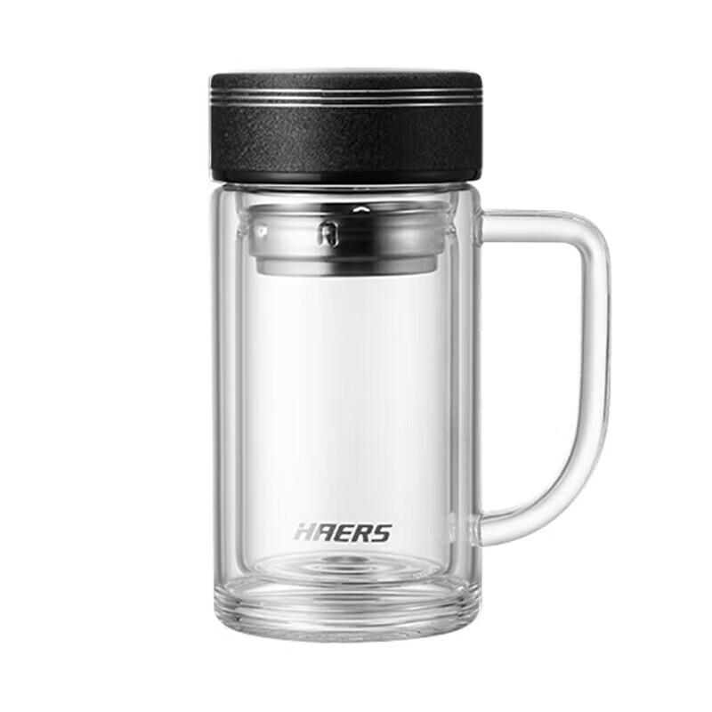 HAERS Gentleman Double-Layer Glass Tea Infuser Bottle