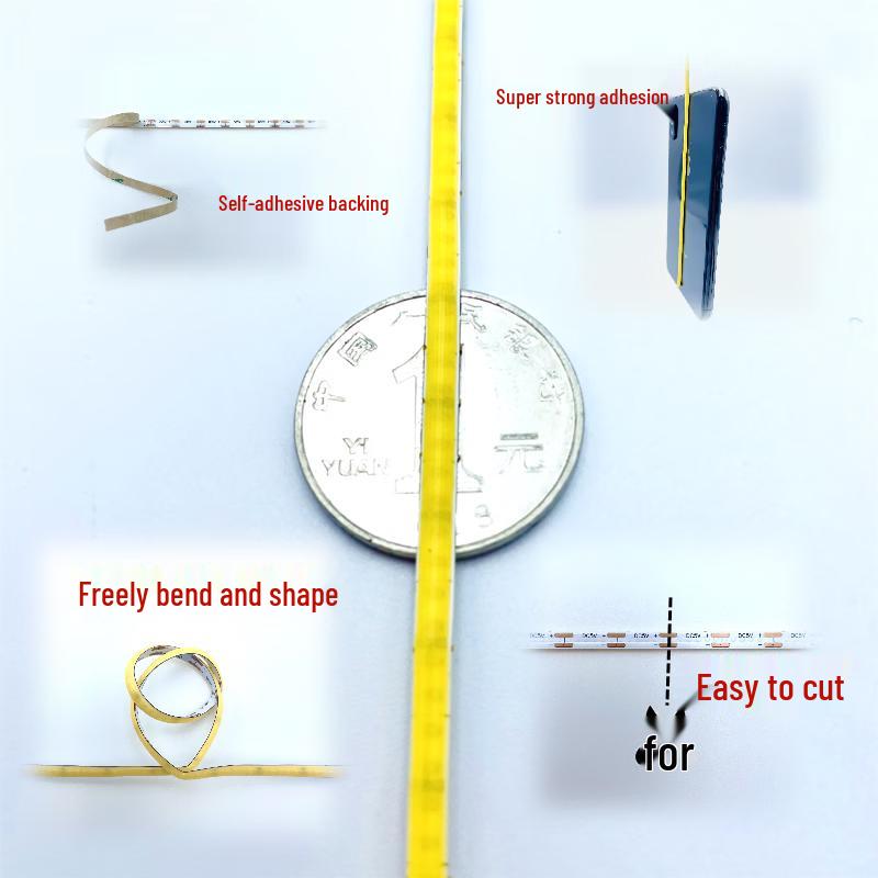 Caizhi 5V Ultra-thin Self-adhesive COB Flexible LED Strip Light