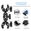 PULUZ Black Cycling Quick‑Release Bracket Set, 150cm Locking Selfie Stick with 2 Pcs Dual‑Head Crab‑Clamp Handlebar Mount for Action Cameras