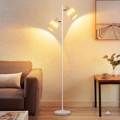 Floor Lamp - NETTLIFE - Nettlife - 2 E14 Sockets - Foot Switch - White Metal