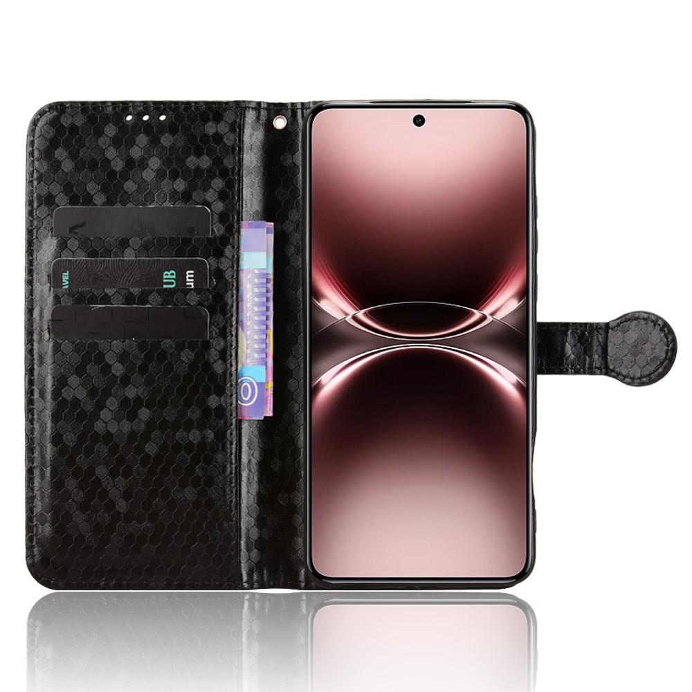 

For vivo X200 Ultra 5G Wallet Case Dot Pattern Imprint PU Leather Phone Cover Black