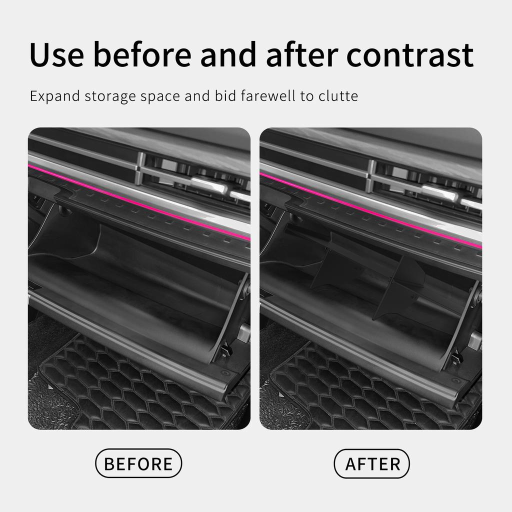 for Hyundai Santa Fe 2025 2025 Glove Box Partition Storage Case Tray Organizer Car Interior Accessories Black