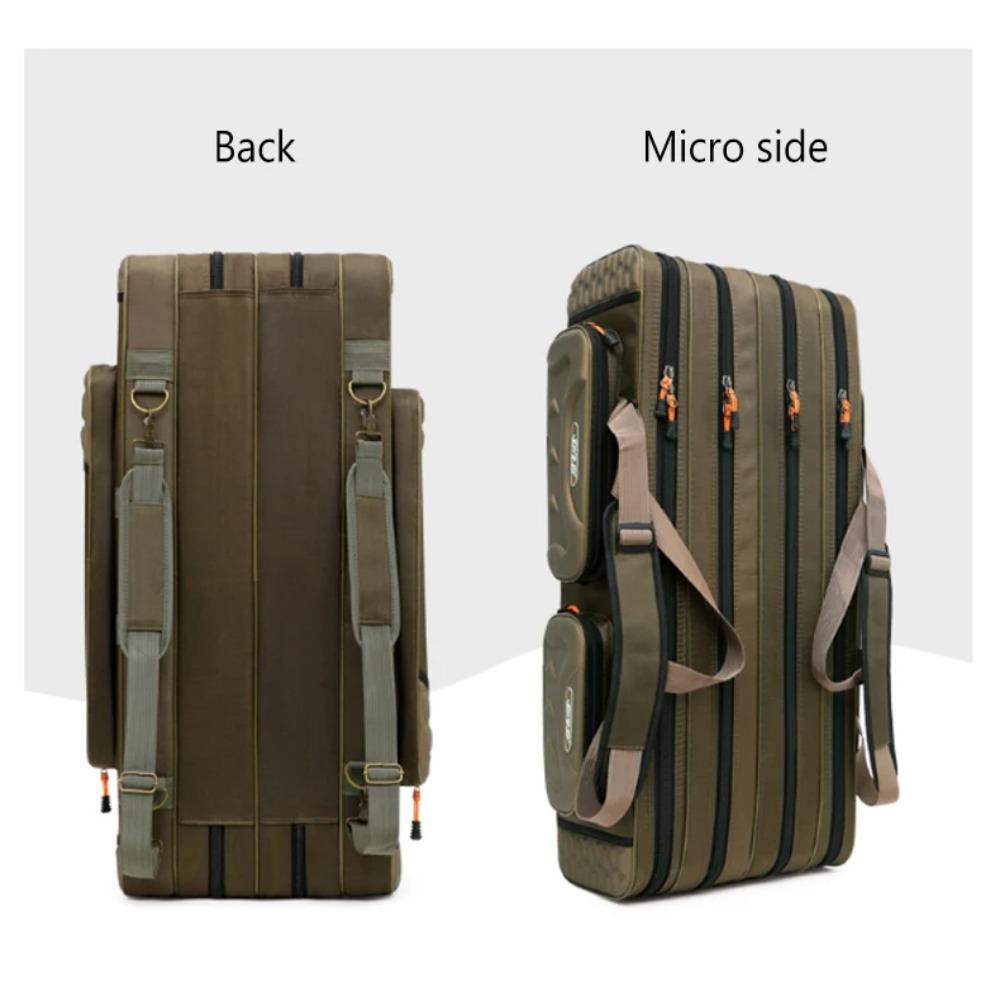 Multifunkční pevná taška na pruty s přívlačovým navijákem 2/3/4 vrstvy 80-130cm 1680D Oxford pouzdro pro venkovní lov a skladování