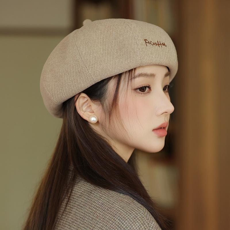 Neuer Herbst- und Winterhut für Damen Koreanischer Stil Vielseitige Baskenmütze Outdoor Casual Malermütze Großer Kopfumfang Zeigt kleines Gesicht Achteckiger Hut