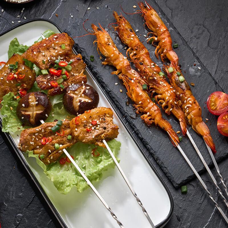 Stainless Steel Flat BBQ Skewers (30 Pcs)