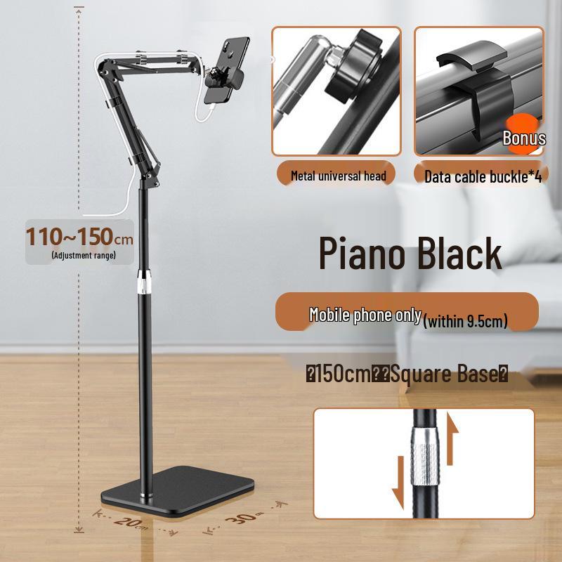 Magnetic Floor Tablet & Phone Stand with Bedside Clip for Live Broadcasts